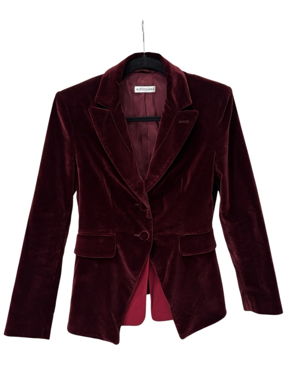 Altuzarra Burgundy Velvet Single-Breasted women’s Blazer Sz 38 us sz 6